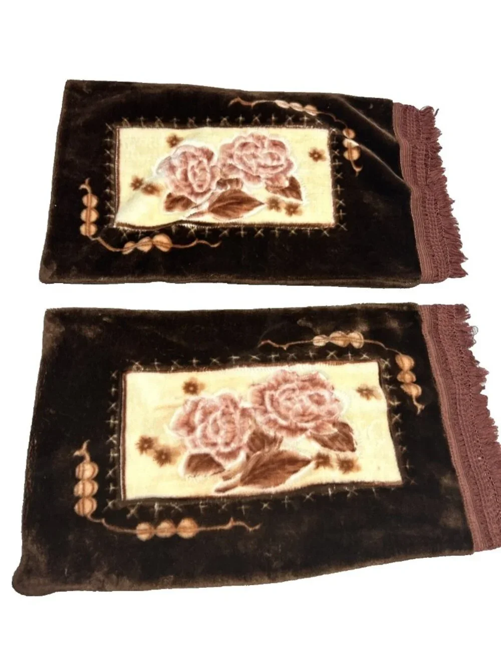 Vintage Plush Soft Korea Style Pillowcases Roses Flowers Fringe